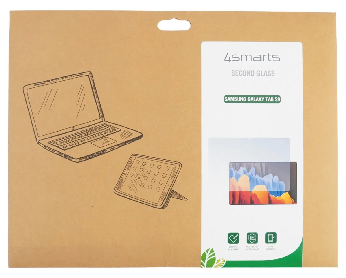 4smarts Second Glass für Samsung Galaxy Tab S9 - Klare Bildschirmschutzfolie - 27,9 cm (11) - 9H - Gehärtetes Glas, Ansicht 2