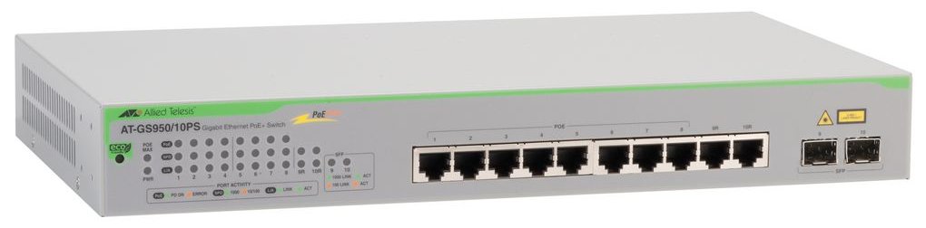 Allied Telesis AT GS950/10PS V2 - Switch - Smart - 8 x 10/100/1000 (PoE+)