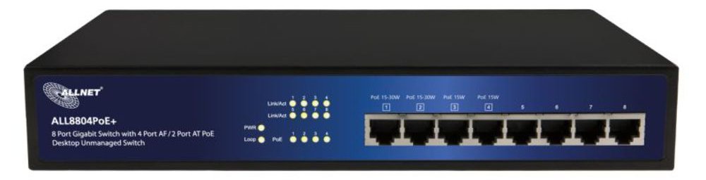 ALLNET ALL8804PoE+ - Switch - unmanaged - 4 x 10/100/1000 (PoE)