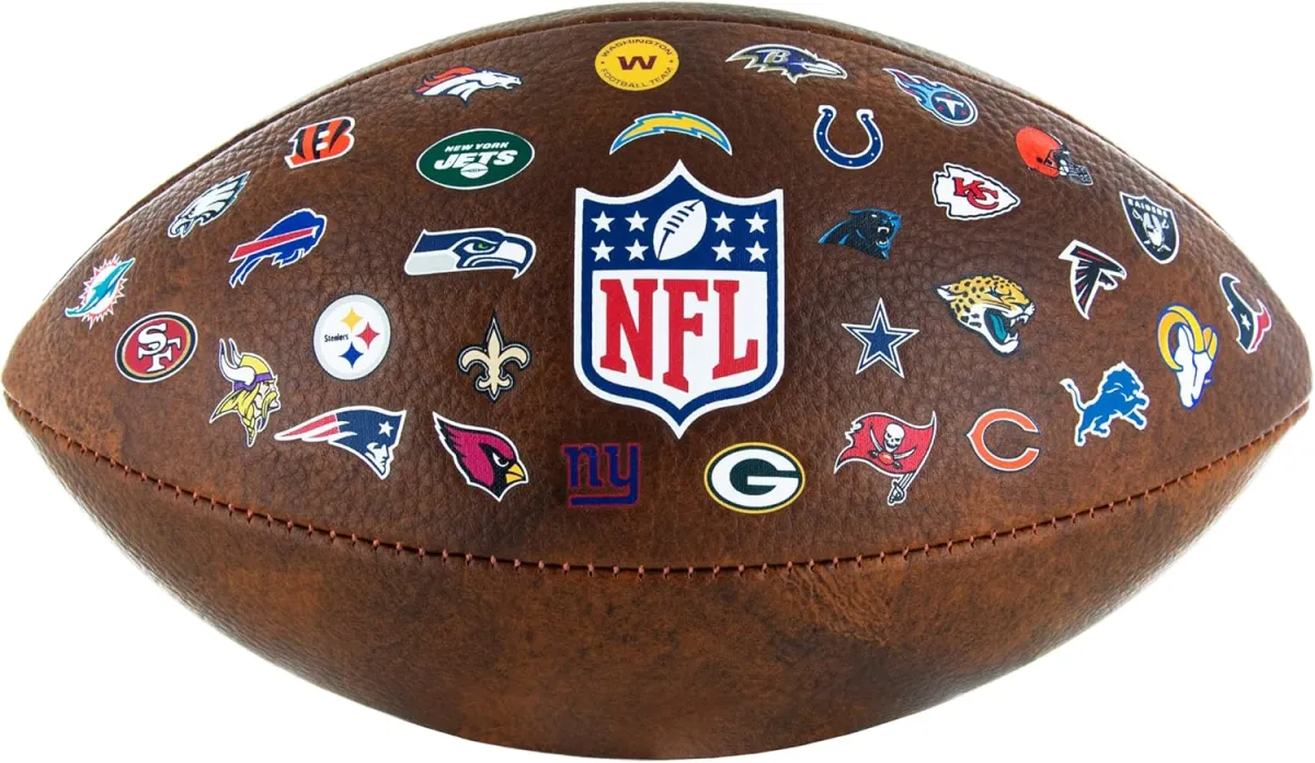 Wilson NFL Junior Football - 32 Team Logos für Sammler und Kids - Kunstleder — Bild 2