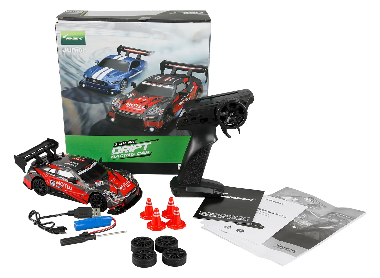 Amewi Drift Racing Car 4WD 1 24 RTR rot/schwarz, Ansicht 2