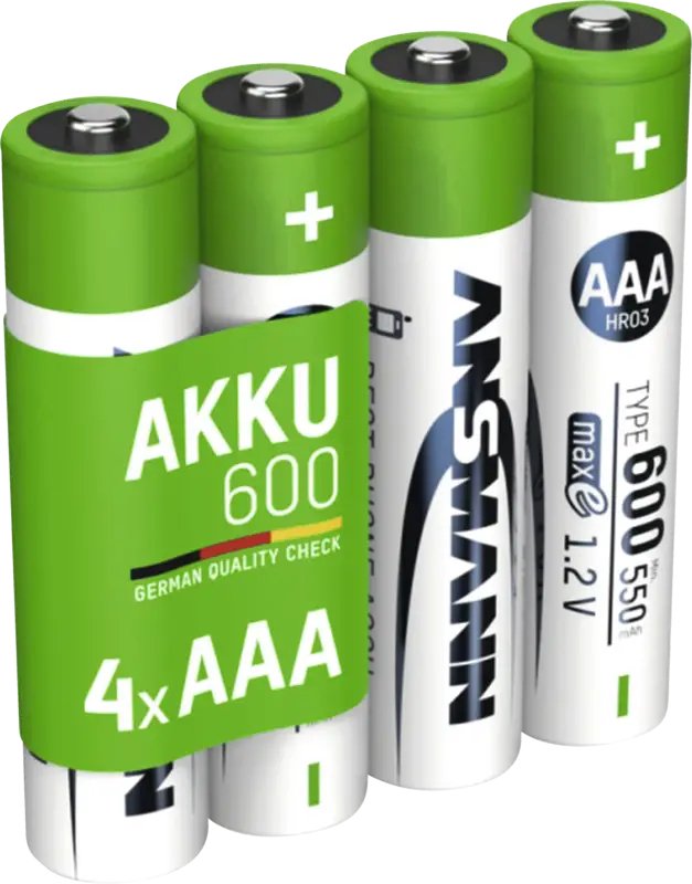 Ansmann 1x4 NiMH Akku Micro AAA Typ 600 min.550 mAh 1311-0022 - Akku - Micro (AAA)