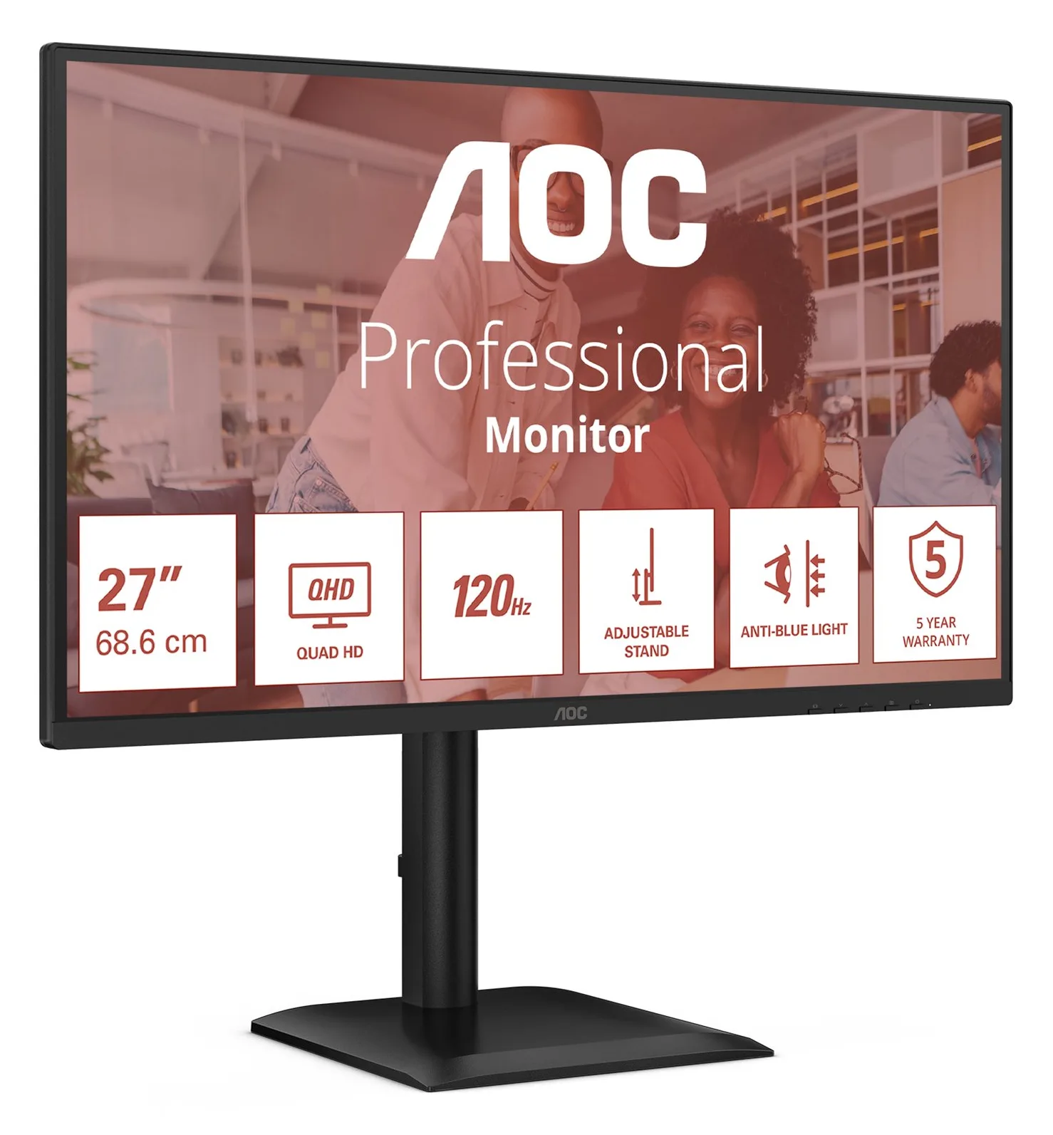 AOC Q27E4U - LED-Monitor - 68.6 cm (27) - 2560 x 1440 QHD @ 120 Hz, Ansicht 3