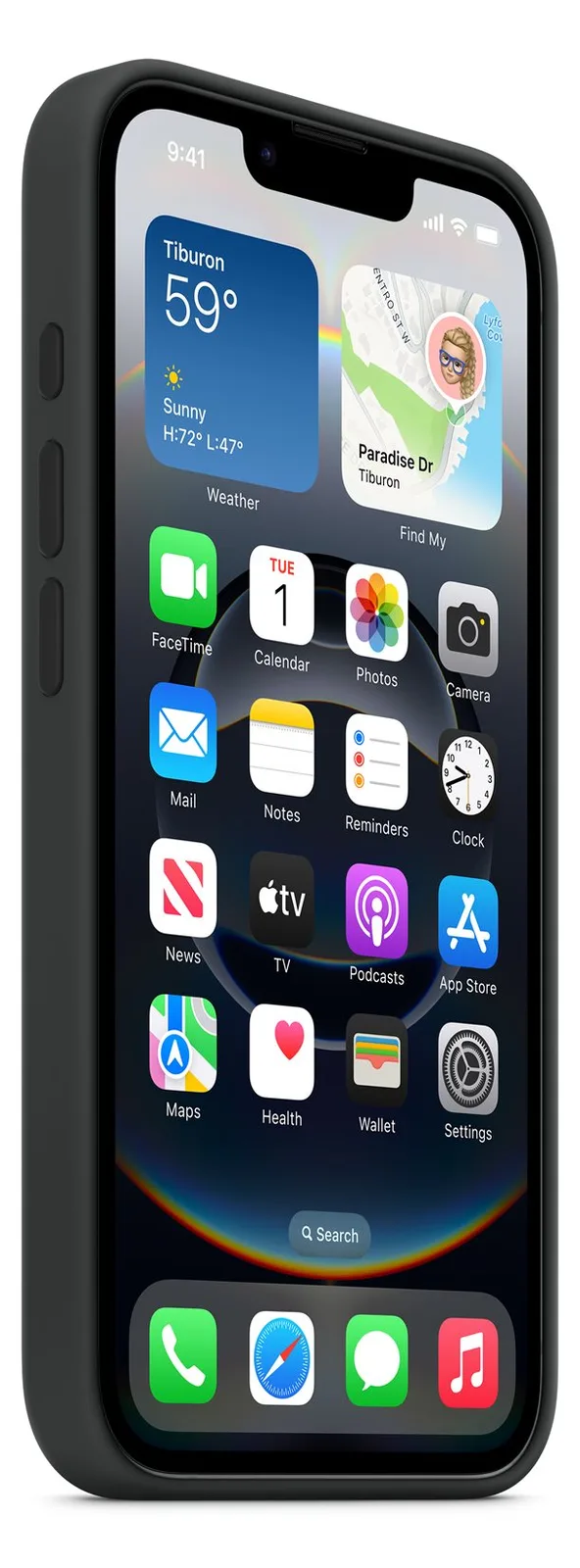 Apple Hintere Abdeckung für Mobiltelefon - Silikon - schwarz, Ansicht 3