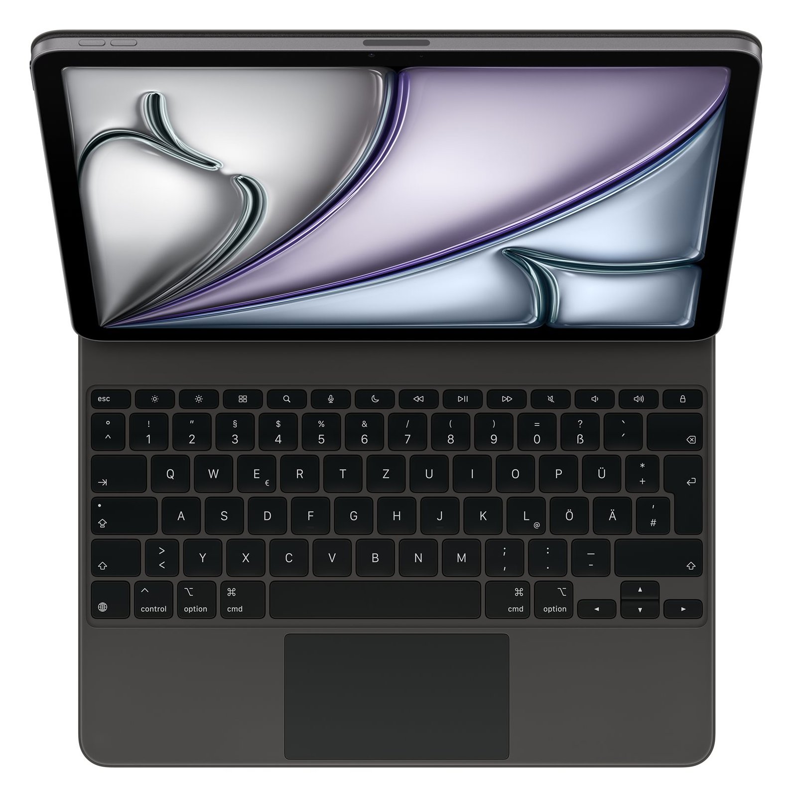 Apple Magic Keyboard - Tastatur und Foliohülle - mit Trackpad - Apple Smart connector - QWERTZ - Deutsch - Schwarz