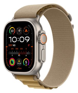 Apple Watch Ultra 2 - 49 mm - natürliches Titan - mit Alpine Loop - Stoff - hellbraun - Bandgröße: M von LumaTech