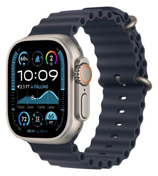 Apple Watch Ultra 2 - 49 mm - natürliches Titan - mit Ocean Band - marineblau - Handgelenkgröße: 130-200 mm von LumaTech