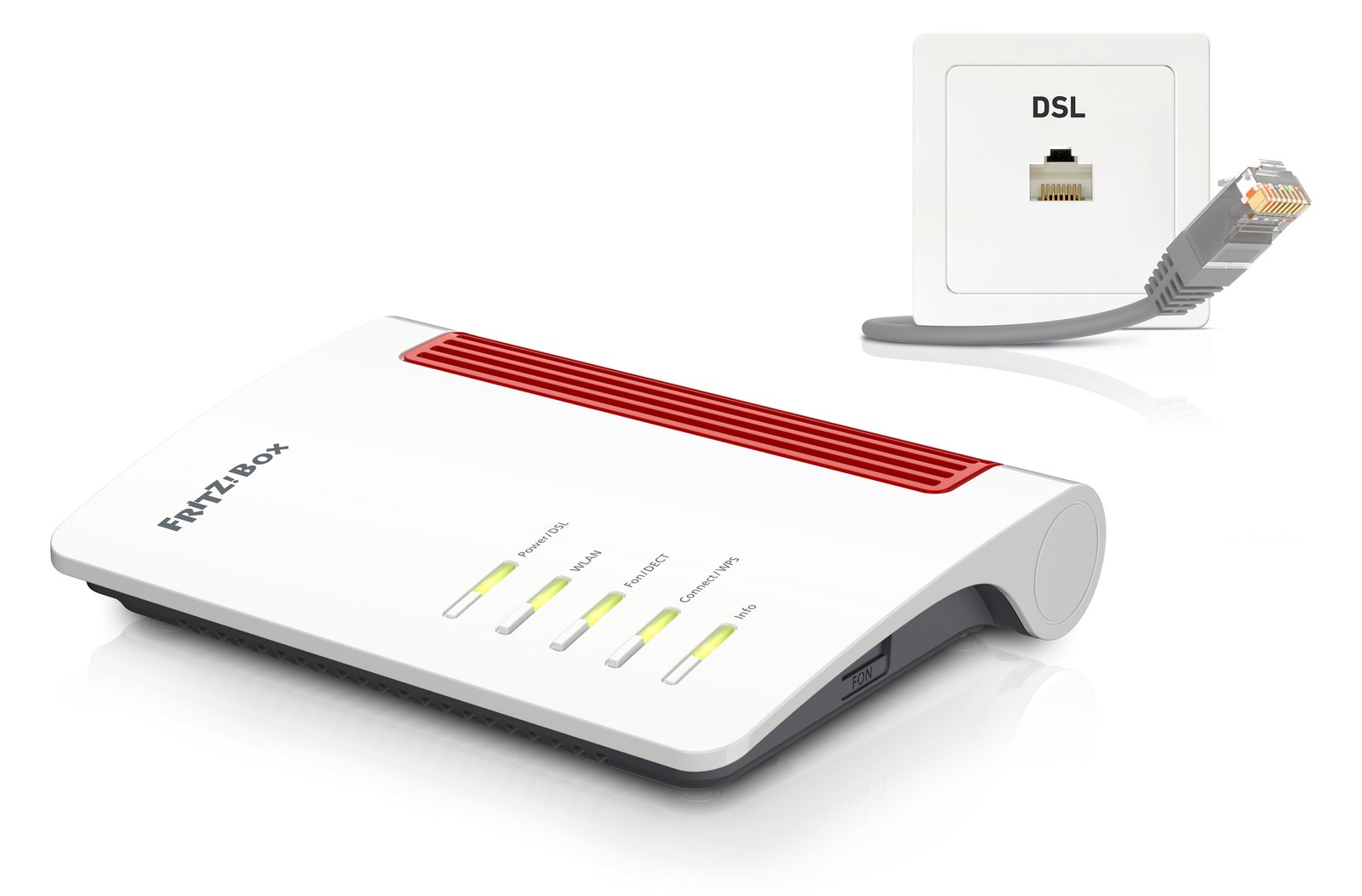 AVM FRITZ!Box 7530 - Wireless Router - DSL-Modem 4-Port-Switch - 1GbE - Wi-Fi 5 - Dual-Band - VoIP-Telefonadapter (DECT)