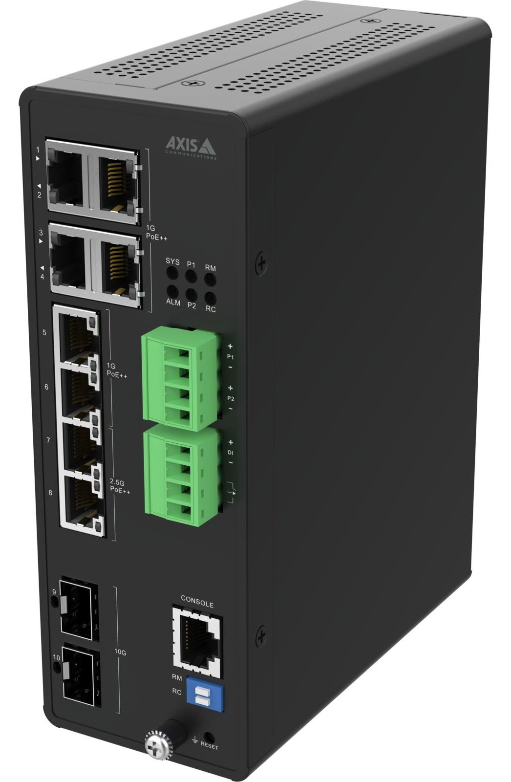 Axis D8208-R - Switch - industriell - managed - 8 x 10 Gigabit Ethernet - Desktop - PoE++ (480 W)