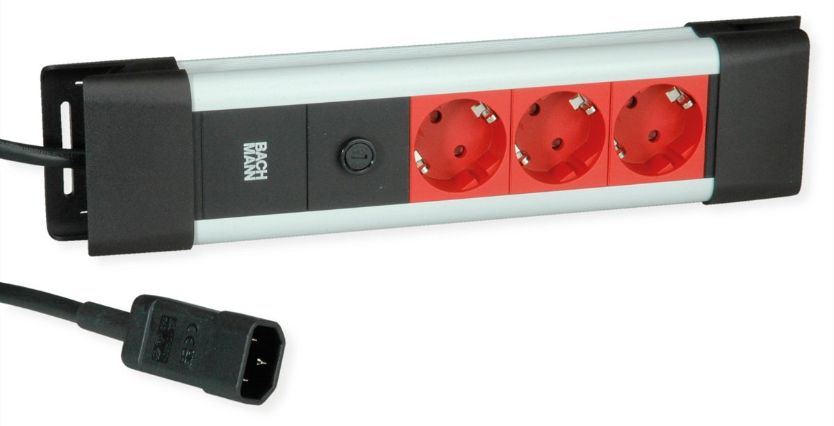 Bachmann Steckdosenleiste CONNECTUS 3xCEE7/3 rt 10 A Strom 2.0m C14-Stecker