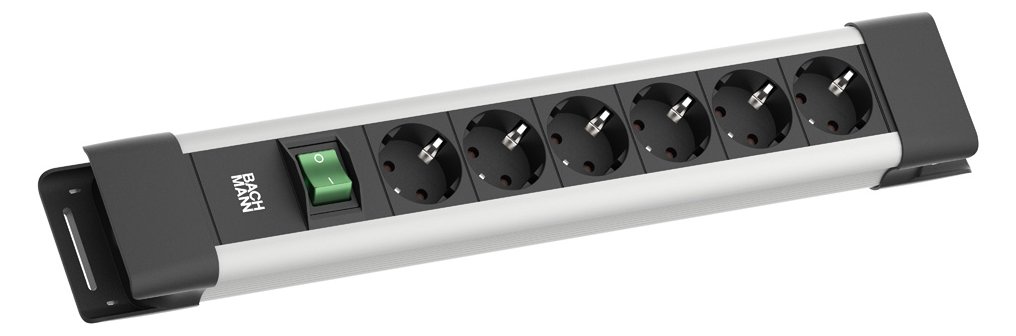 Bachmann Steckdosenleiste Connectus 6xCEE7/3 1xSchalter 2.0m CEE7/7 Grau