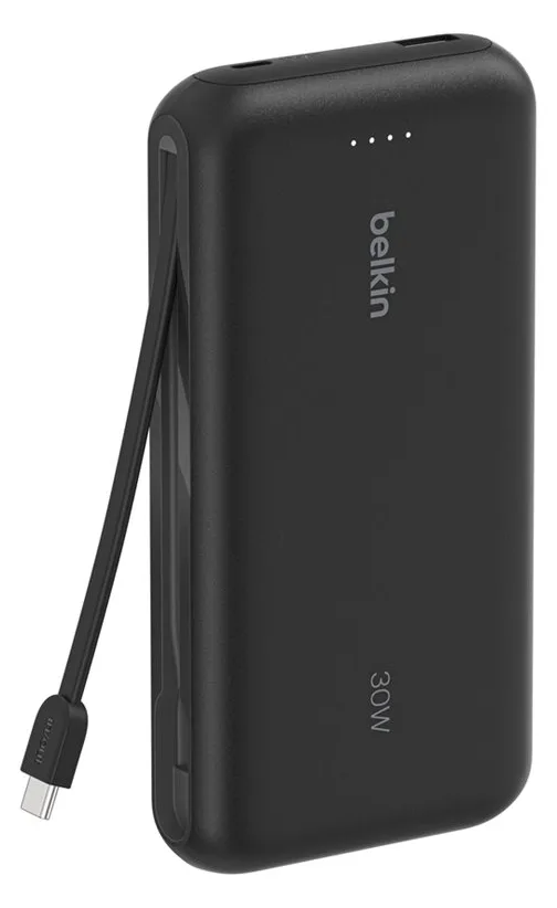 Belkin 20k PD30w Integrated USB-C Cable Power Bank Black, Ansicht 3