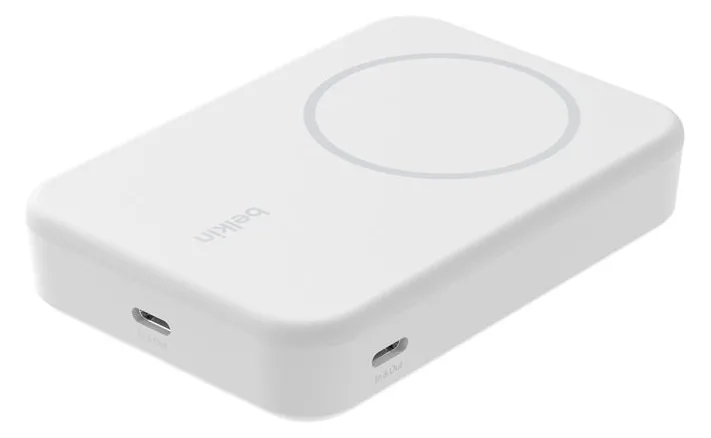 Belkin BoostCharge Pro - Induktive Power Bank - magnetisch mit Qi2 - 10000 mAh - 15 Watt - Fast Charge - Weiß, Ansicht 2