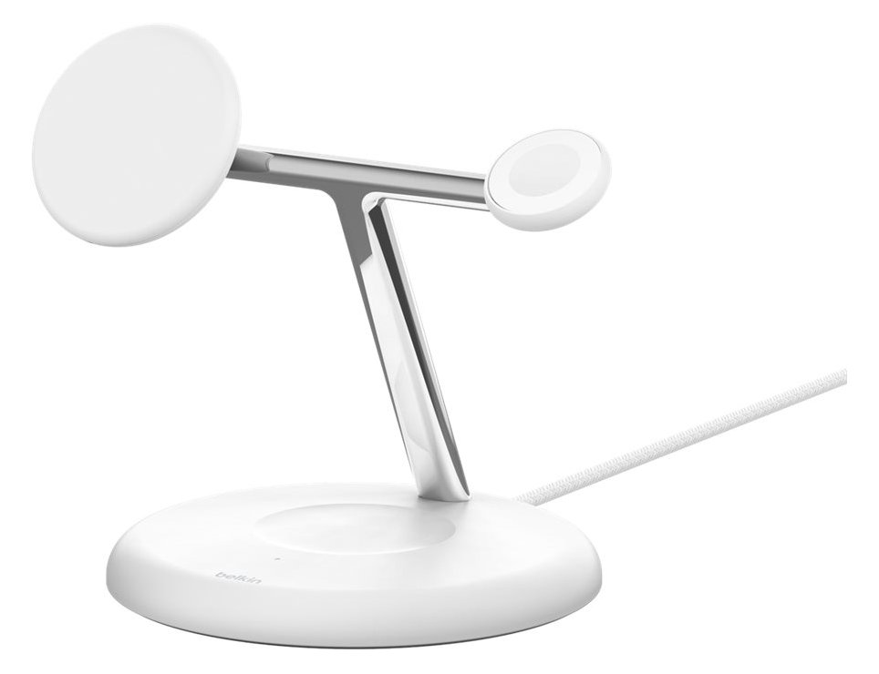 Belkin BoostCharge Pro kabellose magnetische 3-in-1-Ladestation mit Qi2 (15W) weiß