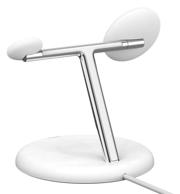 Belkin BoostCharge Pro kabellose magnetische 3-in-1-Ladestation mit Qi2 (15W) weiß, Ansicht 3