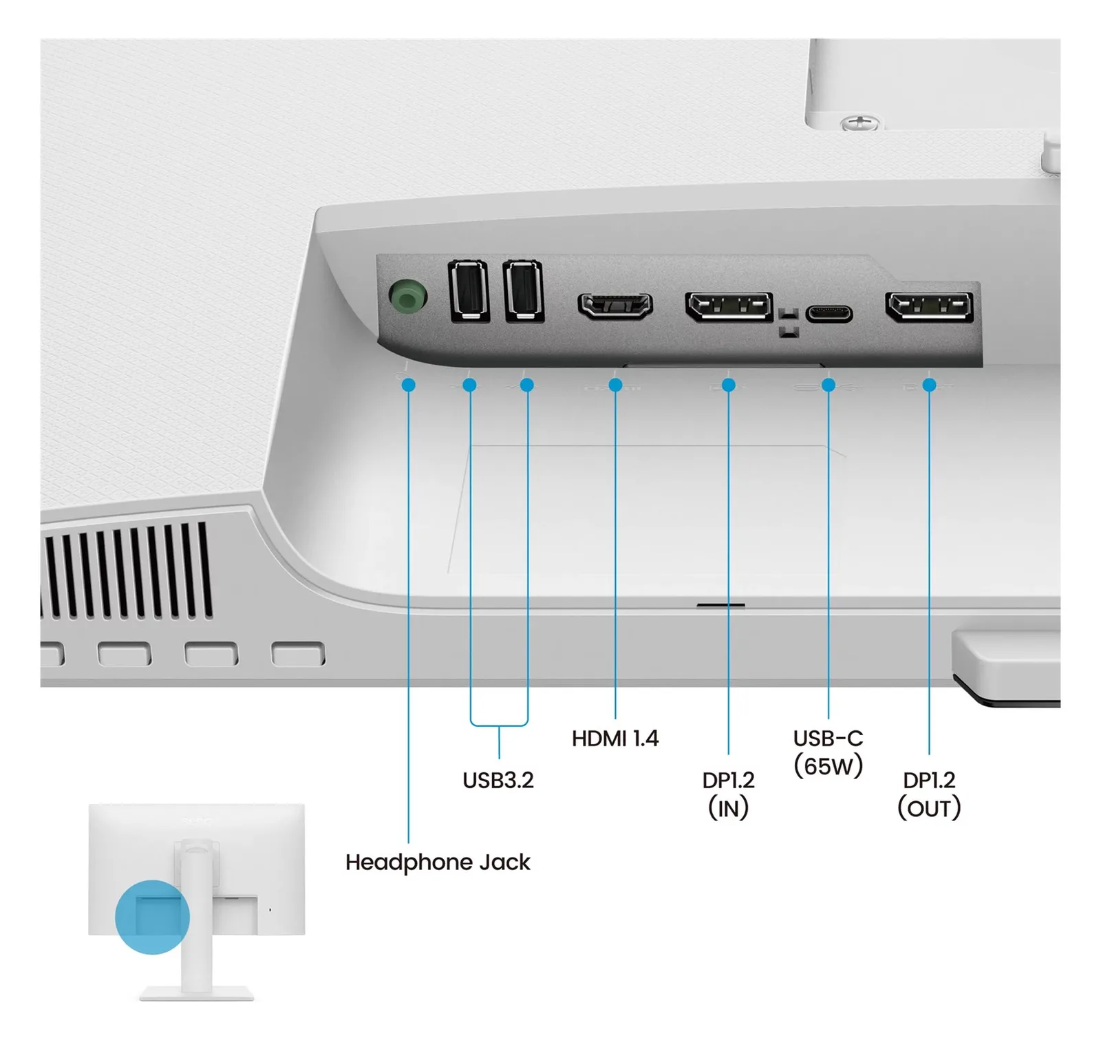 BenQ 68.6cm GW2786TC 16 9 HDMI/USB-C/DP wh.lift/piv FHD - Flachbildschirm (TFT/LCD) - 5 ms, Ansicht 3