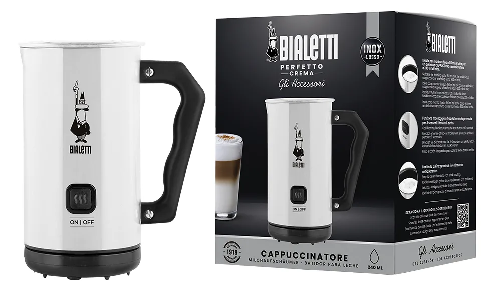 Bialetti MKF02 elektrischer Milchaufschäumer weiß, Ansicht 3