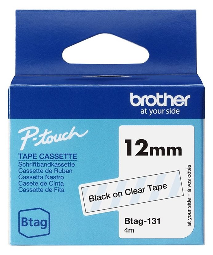 Brother BTAG-131 - Schwarz auf durchsichtig - Rolle (1,2 cm x 4 m)