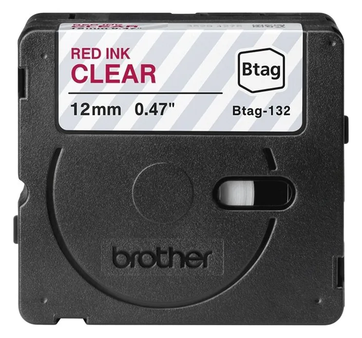 Brother BTAG-132 - Rot auf durchsichtig - Rolle (1,2 cm x 4 m), Ansicht 2