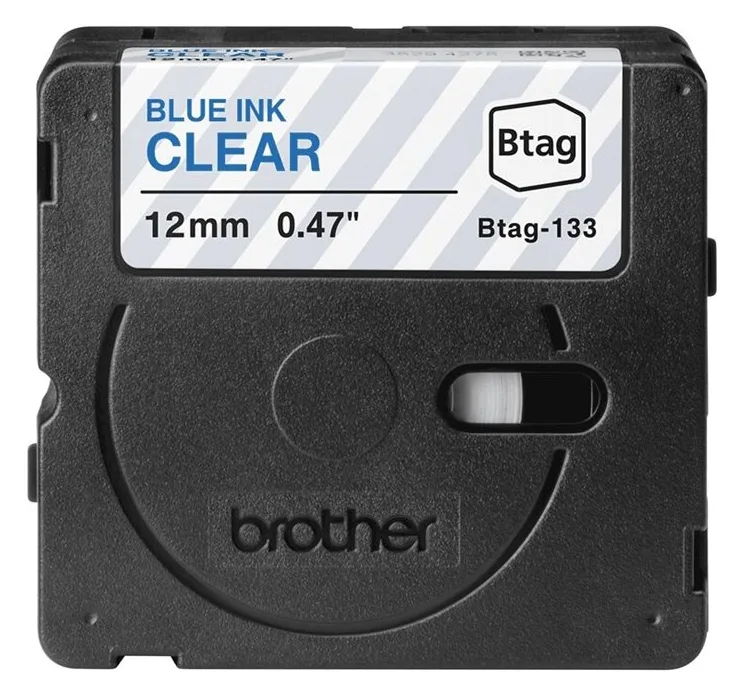 Brother BTAG-133 - Blau auf durchsichtig - Rolle (1,2 cm x 4 m), Ansicht 2
