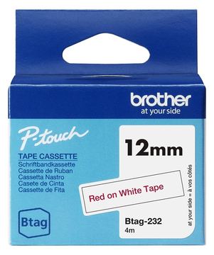 Brother BTAG-232 - Rot auf Weiß - Rolle (1,2 cm x 4 m) von LumaTech