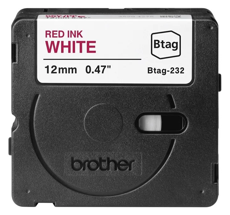 Brother BTAG-232 - Rot auf Weiß - Rolle (1,2 cm x 4 m), Ansicht 2