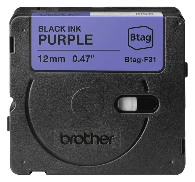 Brother BTAG-F31 - Schwarz auf Purpurrot - Rolle (1,2 cm x 4 m), Ansicht 2