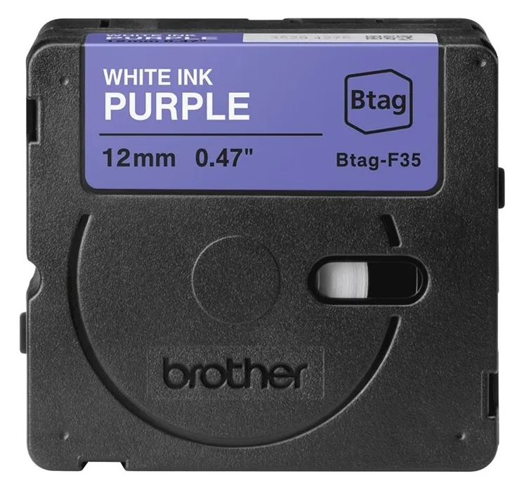 Brother BTAG-F35 - Weiß auf Lila - Rolle (1,2 cm x 4 m), Ansicht 2