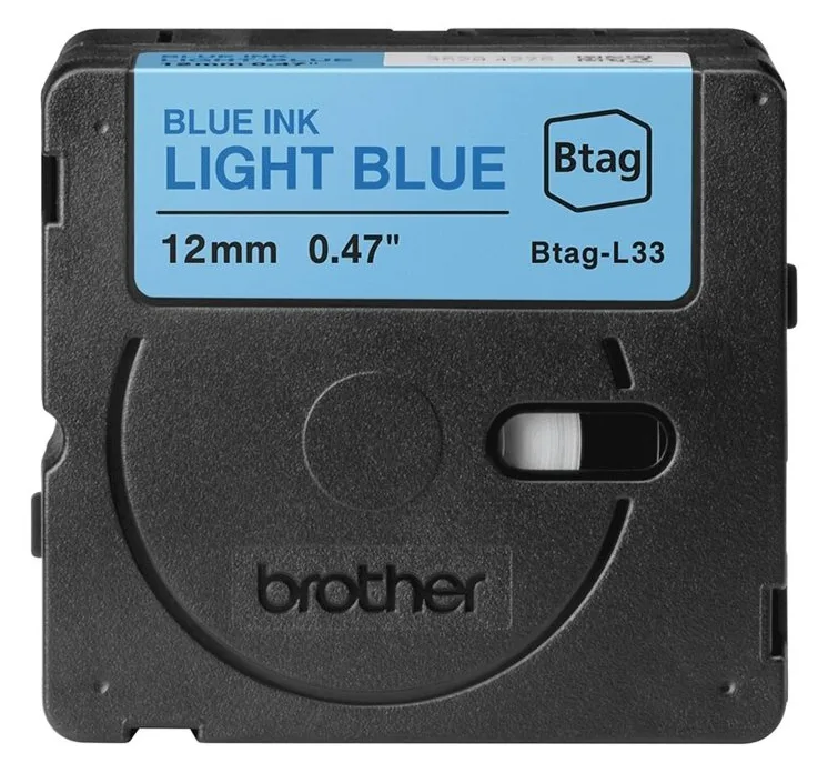 Brother BTAG-L33 - Blau auf hellblau - Rolle (1,2 cm x 4 m), Ansicht 2