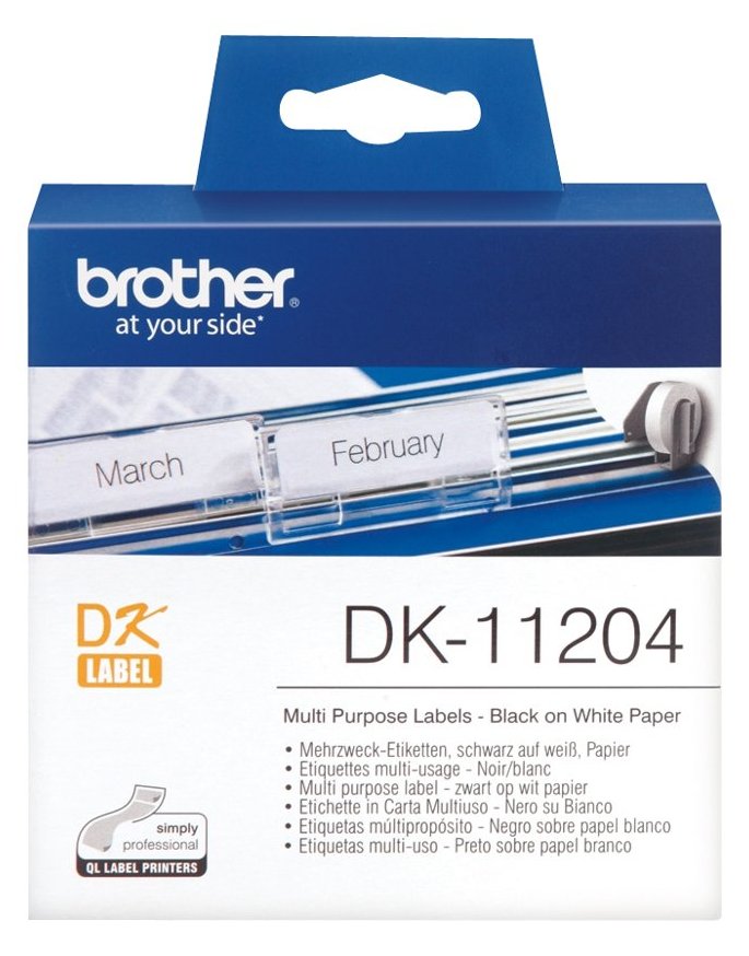 Brother DK-11204 - Schwarz auf Weiß - 17 x 54 mm 400 Etikett(en) (1 Rolle(n)