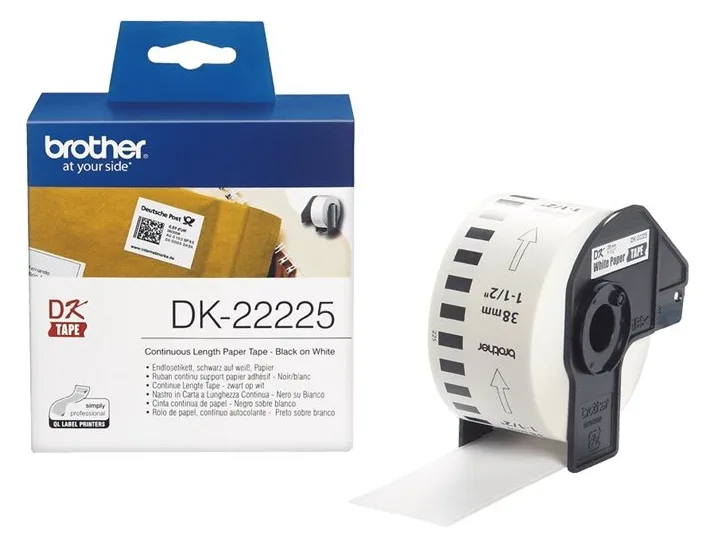 Brother DK-22225 - Papier - Schwarz auf Weiß - Rolle (3,8 cm x 30,5 m), Ansicht 4