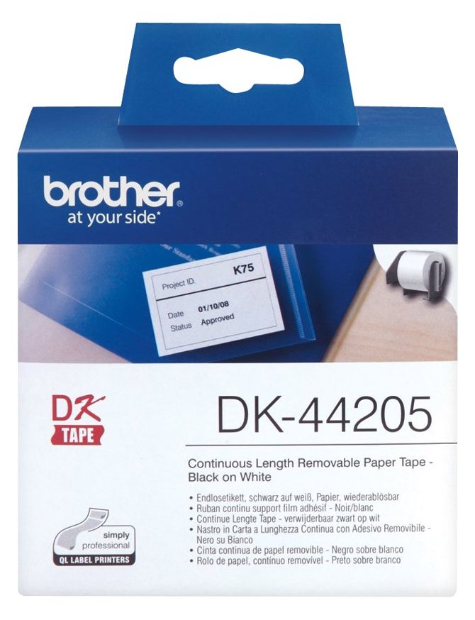 Brother DK44205 - Entfernbarer Klebstoff - weiß - Rolle (6,2 cm x 30,5 m)