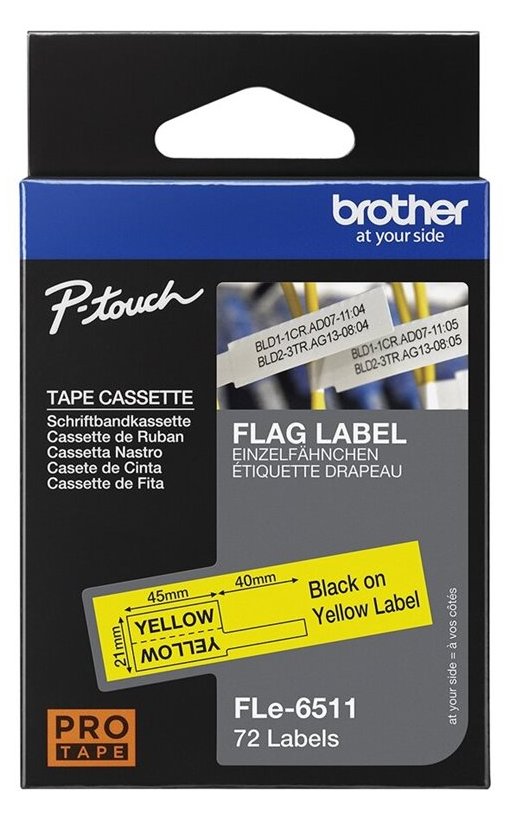 Brother FLe-6511 - Schwarz auf Gelb - 21 x 45 mm 72 Etikett(en) (1 Rolle(n)