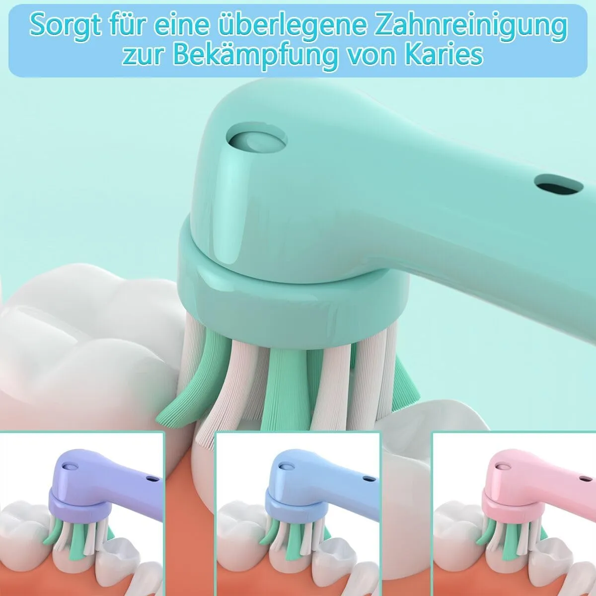 16 Stück Kinder Aufsteckbürsten Kompatibel mit Braun Oral B Kinder Elektrische Zahnbürste, Extra Weiche Kids Aufsteckbürste Geeignet für Oral-B Pro Kids Vitality Junior — Bild 3