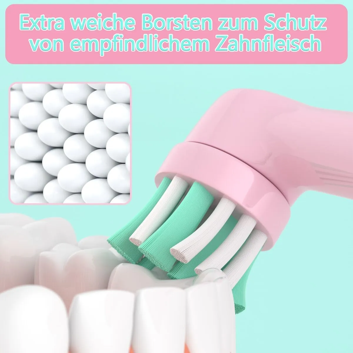 16 Stück Kinder Aufsteckbürsten Kompatibel mit Braun Oral B Kinder Elektrische Zahnbürste, Extra Weiche Kids Aufsteckbürste Geeignet für Oral-B Pro Kids Vitality Junior — Bild 4