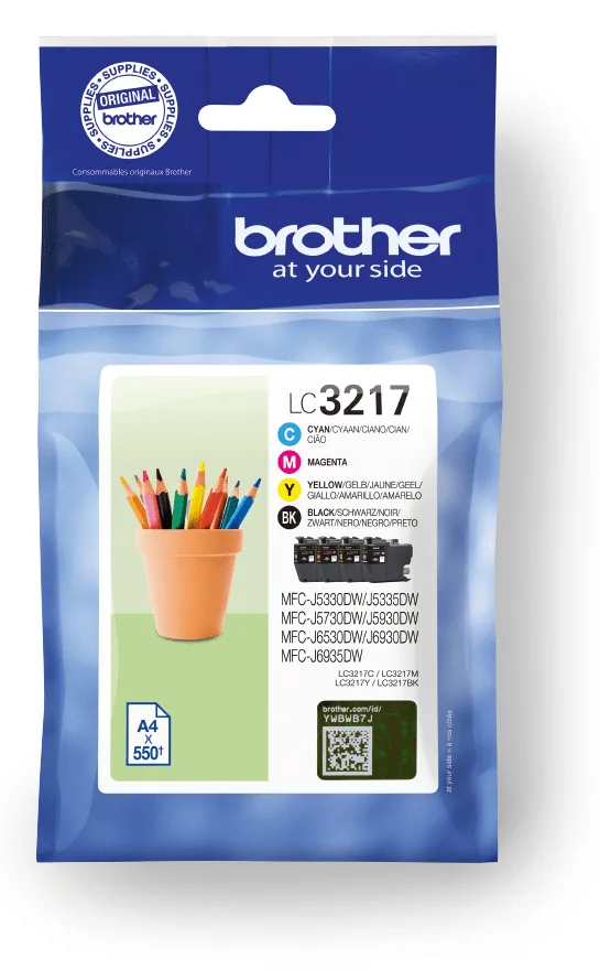 Brother LC3217 Value Pack - 4er-Pack - Schwarz, Gelb, Cyan, Magenta - 14,3 cm, Ansicht 4