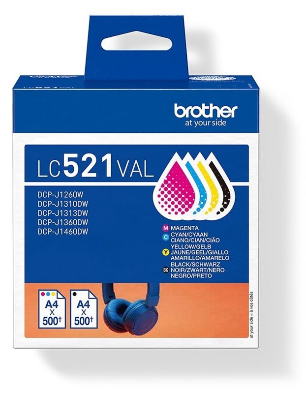 Brother LC521 Value Pack - 4er-Pack - Schwarz, Gelb, Cyan, Magenta