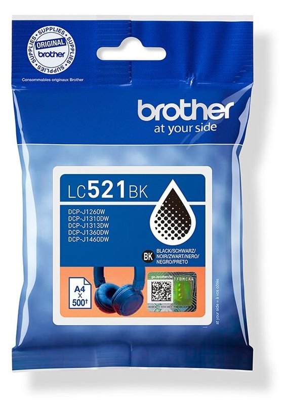 Brother LC521BK - Schwarz - original - Kissen-Pack