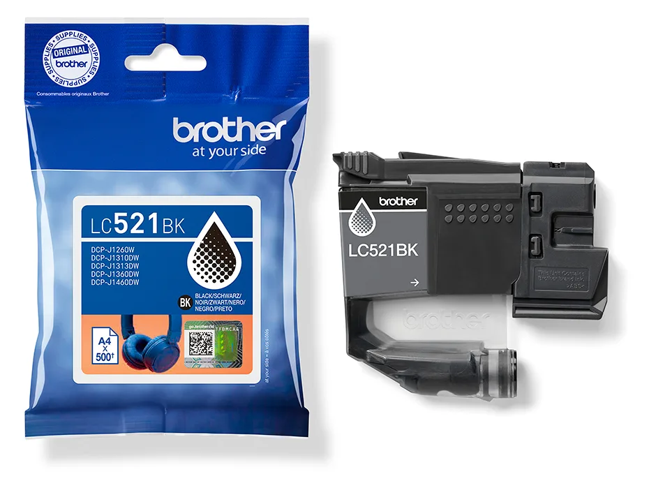 Brother LC521BK - Schwarz - original - Kissen-Pack, Ansicht 2