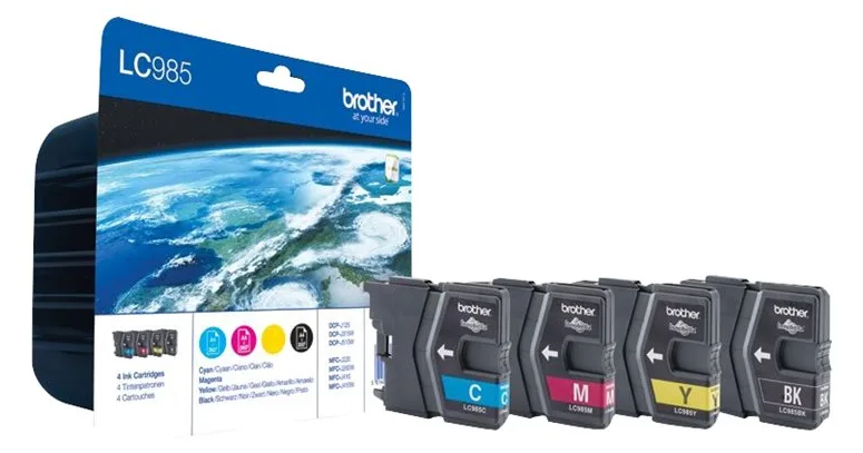 Brother LC985VALBP - 4er-Pack - Schwarz, Gelb, Cyan, Magenta, Ansicht 3