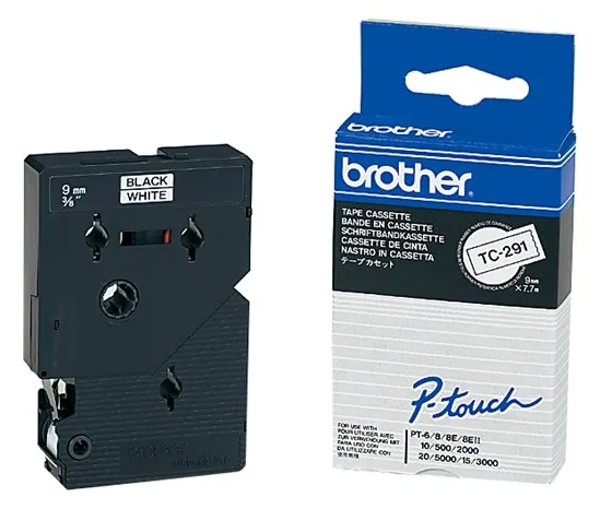 Brother Schwarz, weiß - Rolle (0,9 cm) 1 Kassette(n) laminiertes Band, Ansicht 2