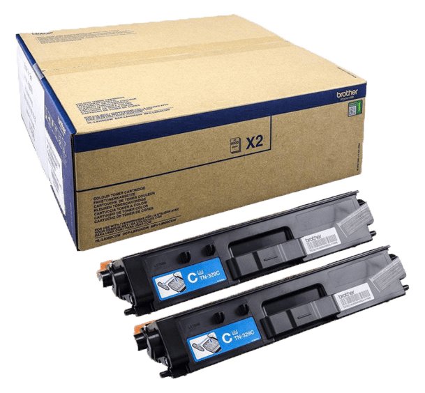 Brother TN329C - 2er-Pack - Cyan - original - Tonerpatrone