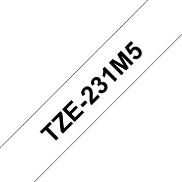 Brother TZe-231 - Klebstoff - Schwarz auf Weiß - Rolle (1,2 cm x 8 m) von LumaTech