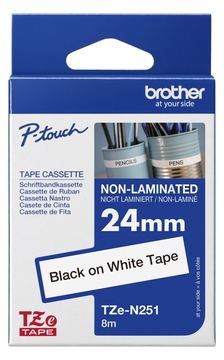 Brother TZe-N251 - Schwarz auf Weiß - Rolle (2,4 cm x 8 m) von LumaTech