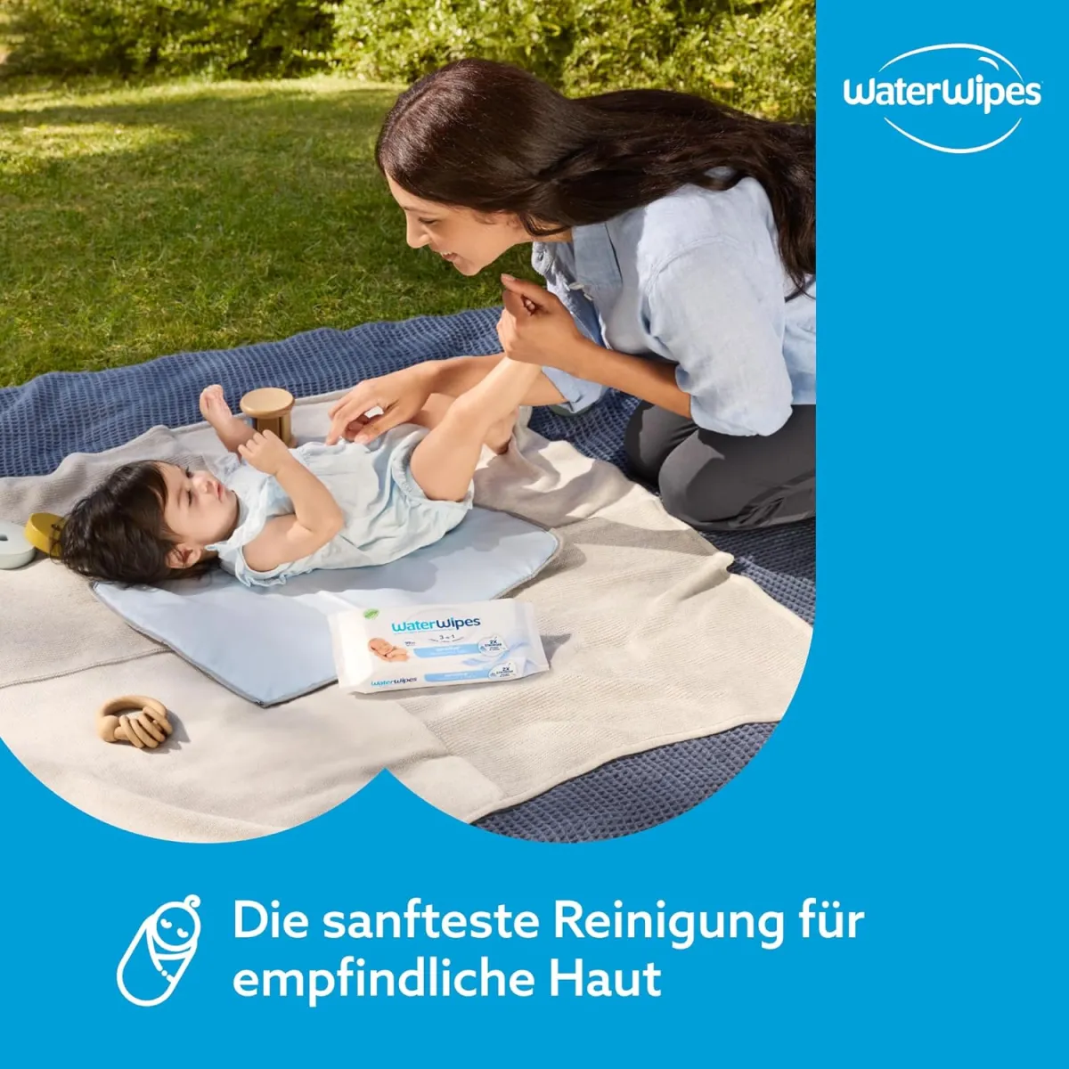 WaterWipes Sensitive+ Newborn & Baby Wipes, Feuchttücher für Neugeborene und Babys, 1080 Stück (18 Packungen), 3-in-1-Reinigung, Pflege, Schutz, 99,9% Wasser, parfümfrei — Bild 5