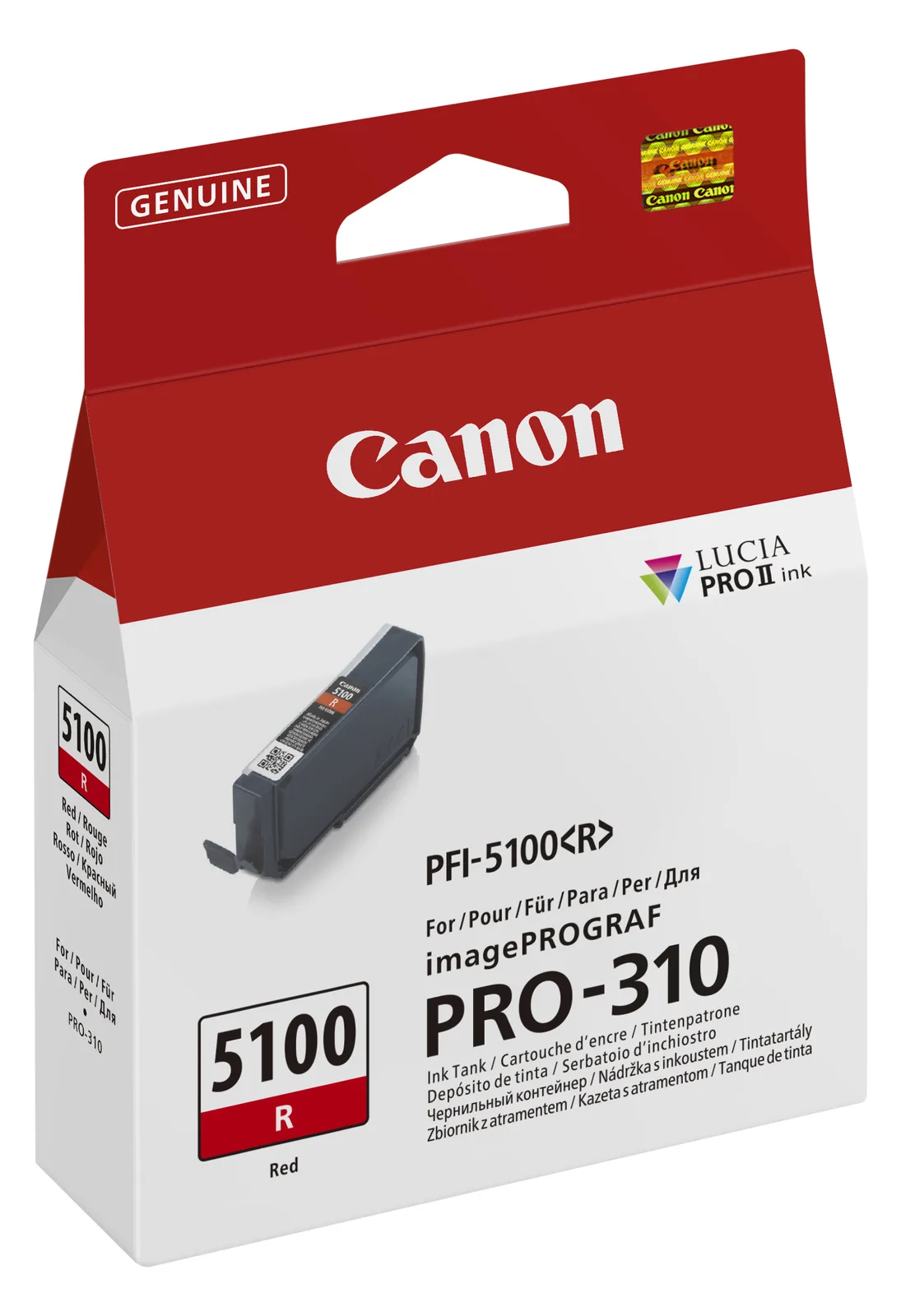 Canon PFI-5100 R - 14.4 ml - Rot - original - Hängebox, Ansicht 2