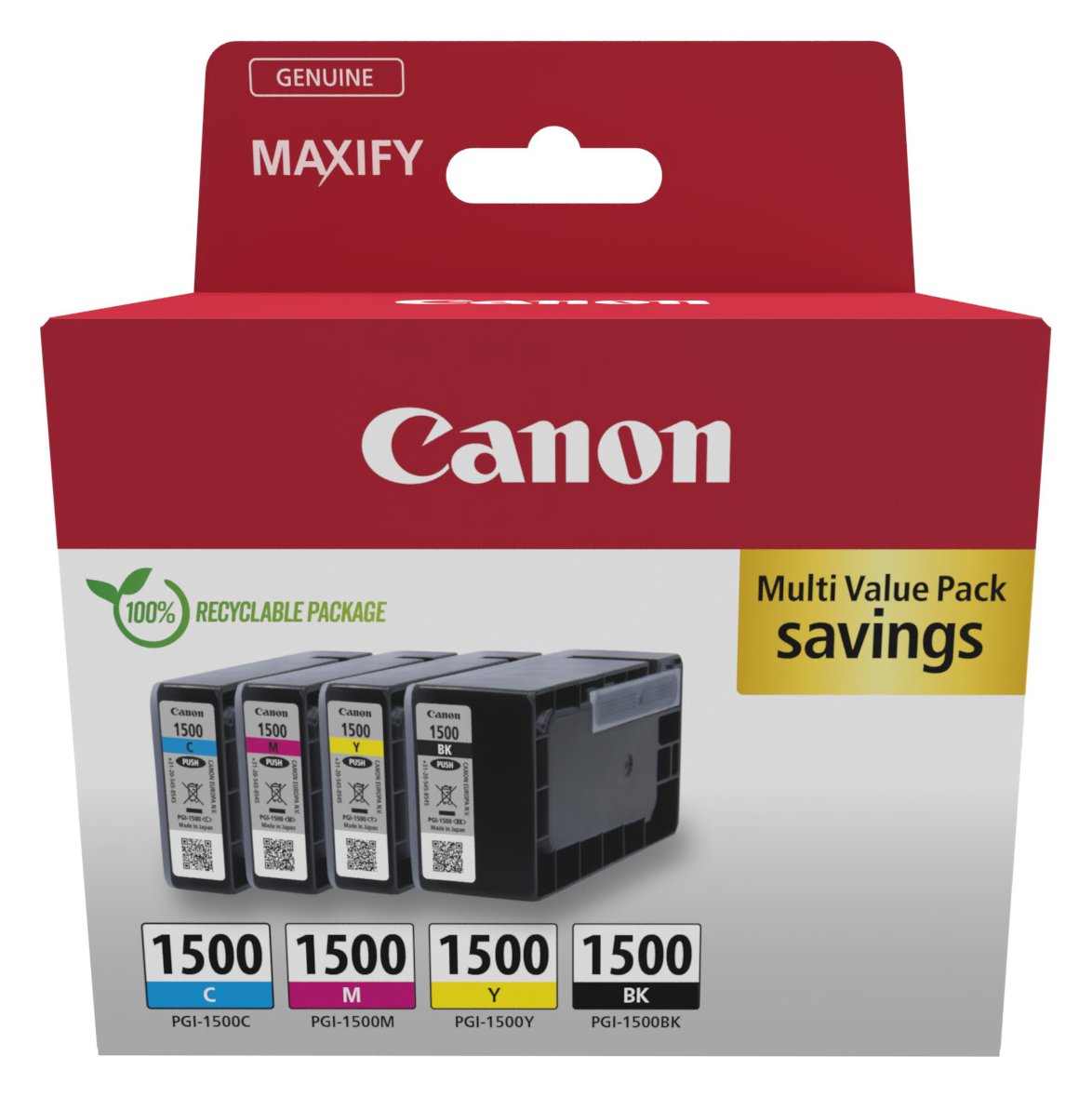 Canon PGI-1500 Ink Cartridge BK/C/M/Y MULTI - Tintenpatrone - CANON PGI-1500 Ink Cartridge - BK/C/M/Y