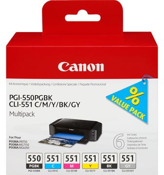 Canon PGI-550/CLI-551 PGBK/C/M/Y/BK/GY Multi Pack von LumaTech