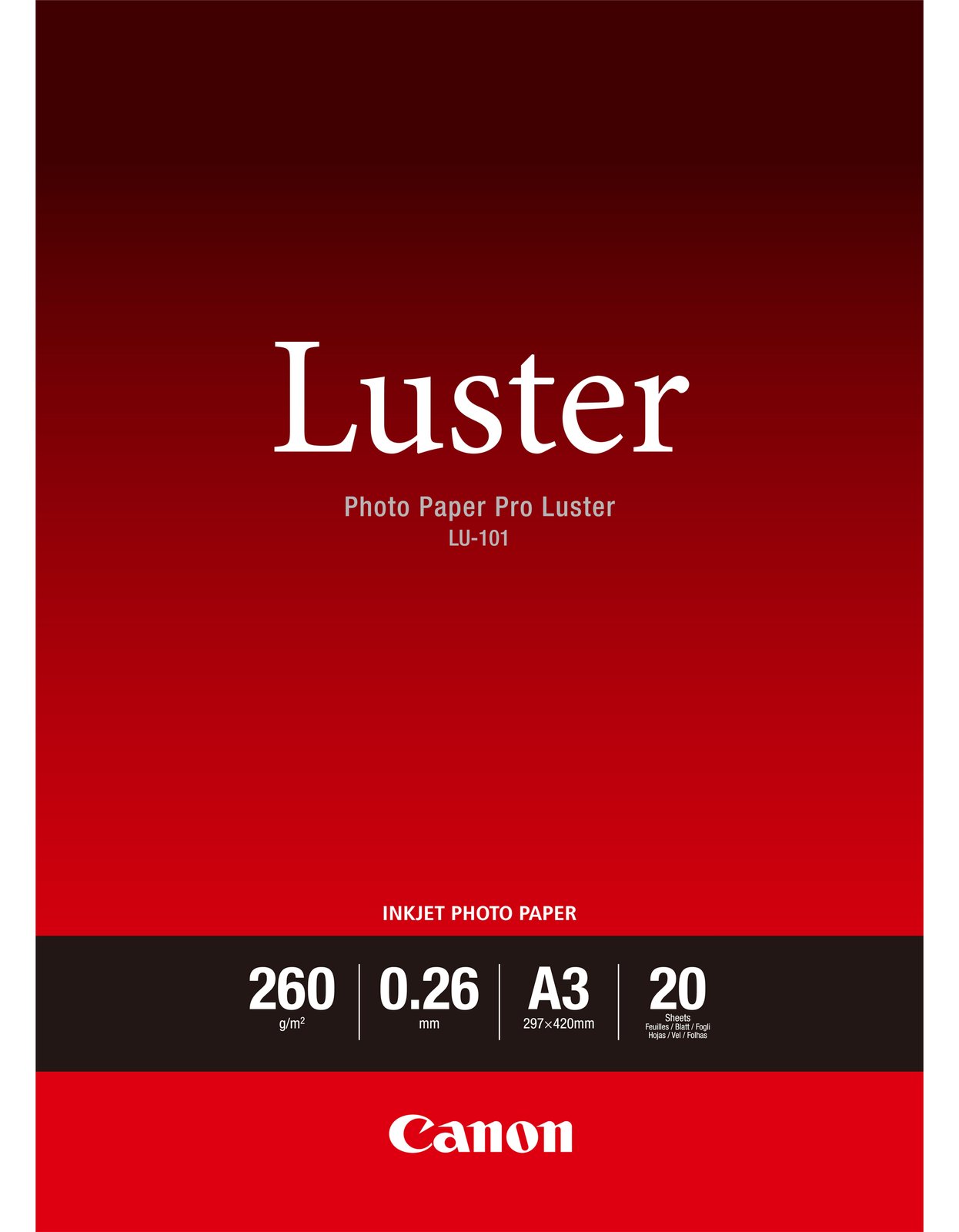 Canon Photo Paper Pro Luster LU-101 - Glanz - 260 Mikron - A3 (297 x 420 mm)