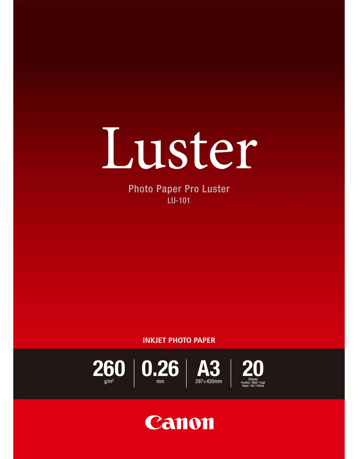 Canon Photo Paper Pro Luster LU-101 - Glanz - 260 Mikron - A3 (297 x 420 mm), Ansicht 2